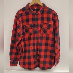 Vintage Dickies Cotton Shirt Plaid Red Black